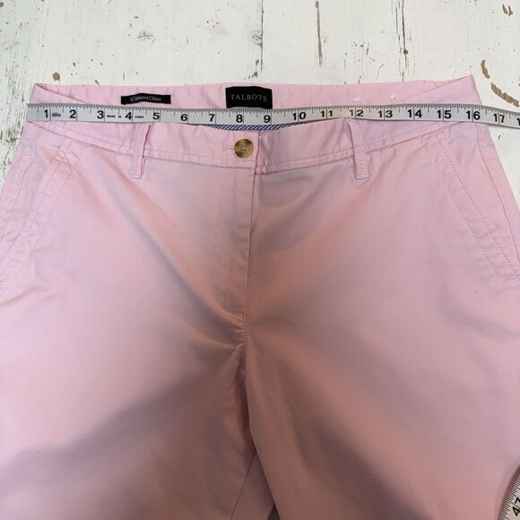 Talbots Pants Womens 8 Primrose Pink Relaxed Chino Tapered Leg Stretch Pockets - Picture 6 of 9
